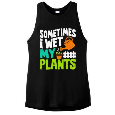 Sometimes I Wet My Plants Ladies PosiCharge Tri-Blend Wicking Tank