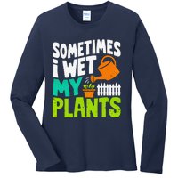 Sometimes I Wet My Plants Ladies Long Sleeve Shirt