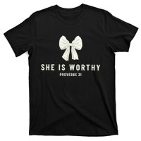 She Is Worthy Bow T-Shirt