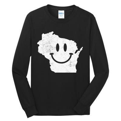 Smiling In WI – Funny Wisconsin Happy Face Tall Long Sleeve T-Shirt