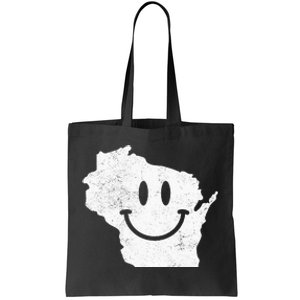 Smiling In WI – Funny Wisconsin Happy Face Tote Bag