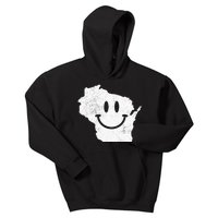 Smiling In WI – Funny Wisconsin Happy Face Kids Hoodie