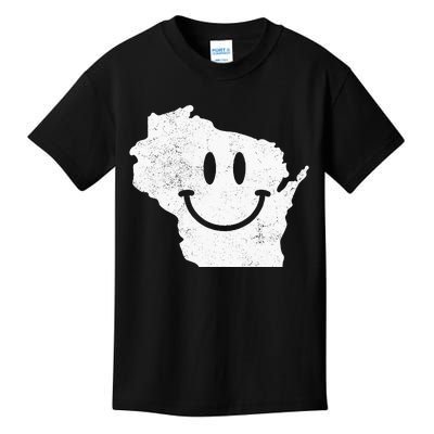 Smiling In WI – Funny Wisconsin Happy Face Kids T-Shirt