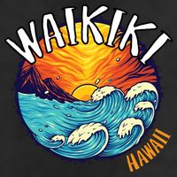 Summer In Waikiki Hawaii 7 Panel Mesh Trucker Snapback Hat