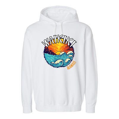 Summer In Waikiki Hawaii Garment-Dyed Fleece Hoodie