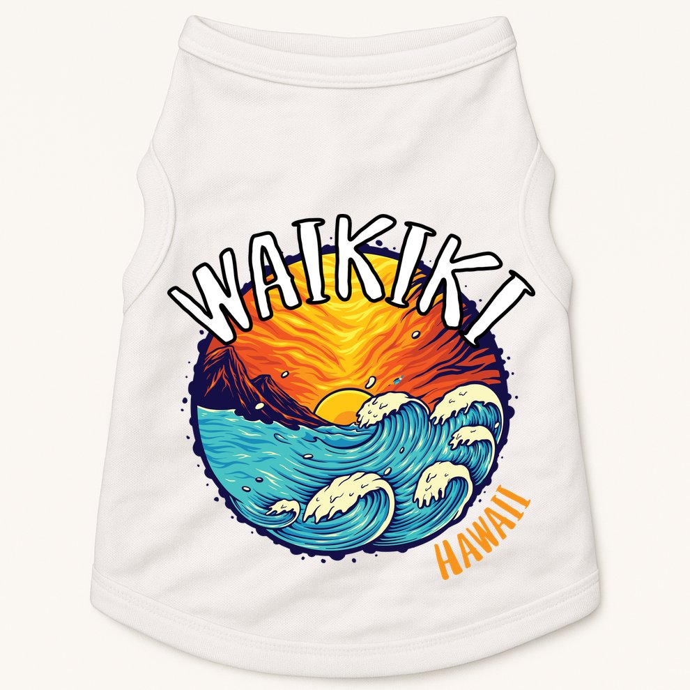 Summer In Waikiki Hawaii Doggie Tank