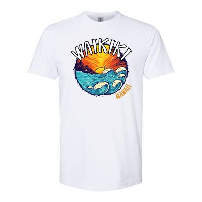 Summer In Waikiki Hawaii Softstyle® CVC T-Shirt