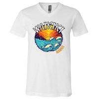 Summer In Waikiki Hawaii V-Neck T-Shirt