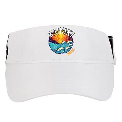 Summer In Waikiki Hawaii Adult Drive Performance Visor