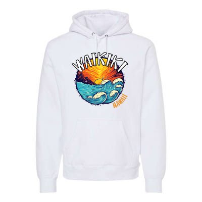 Summer In Waikiki Hawaii Premium Hoodie