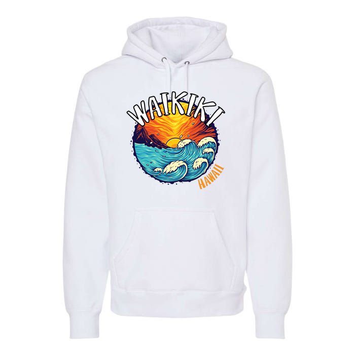 Summer In Waikiki Hawaii Premium Hoodie