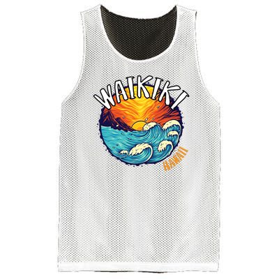 Summer In Waikiki Hawaii Mesh Reversible Basketball Jersey Tank