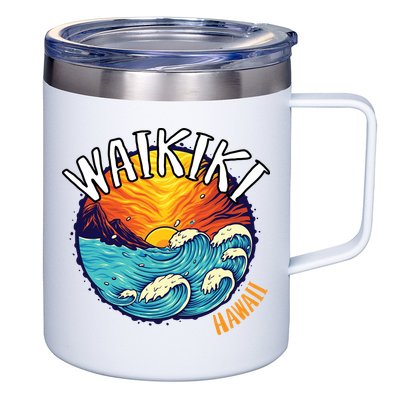 Summer In Waikiki Hawaii 12oz Stainless Steel Coffee Mug