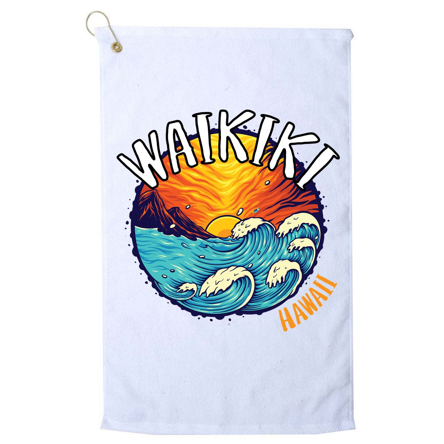 Summer In Waikiki Hawaii Golf Towel