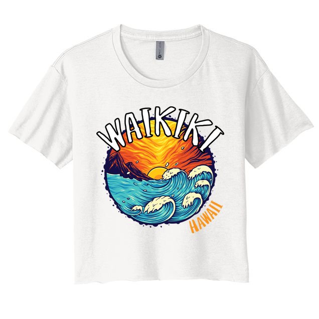 Summer In Waikiki Hawaii Crop Top