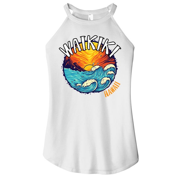Summer In Waikiki Hawaii Women's Perfect Tri Rocker Tank