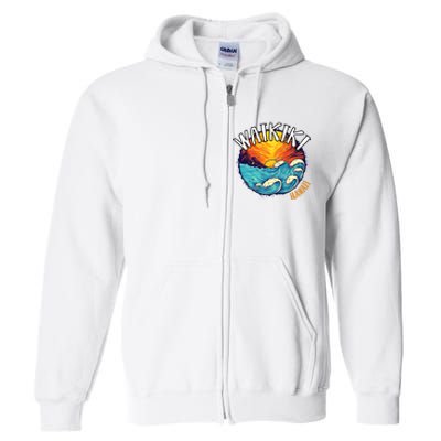 Summer In Waikiki Hawaii Full Zip Hoodie