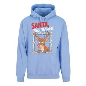 Santa I Was Framed Funny Reindeer Holiday Joke Lovers Xmas Unisex Surf Hoodie