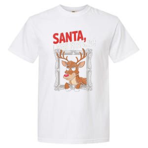 Santa I Was Framed Funny Reindeer Holiday Joke Lovers Xmas Garment-Dyed Heavyweight T-Shirt