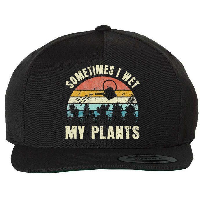 Sometimes I Wet My Plants Funny Hobby Gardening Wool Snapback Cap