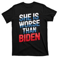 She Is Worse Than Biden Pro Trump Anti Biden Harris 2024 T-Shirt