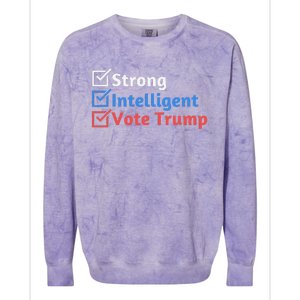 Strong Intelligent Women For Trump Girl Maga Checklist Colorblast Crewneck Sweatshirt