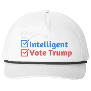 Strong Intelligent Women For Trump Girl Maga Checklist Snapback Five-Panel Rope Hat