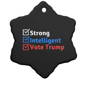 Strong Intelligent Women For Trump Girl Maga Checklist Ceramic Star Ornament