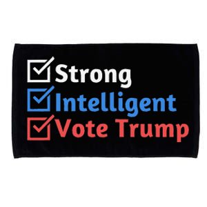 Strong Intelligent Women For Trump Girl Maga Checklist Microfiber Hand Towel