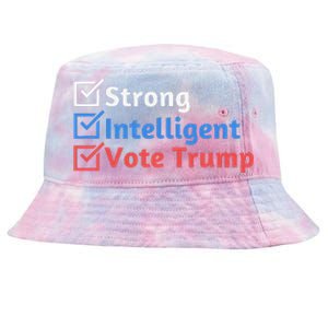 Strong Intelligent Women For Trump Girl Maga Checklist Tie-Dyed Bucket Hat