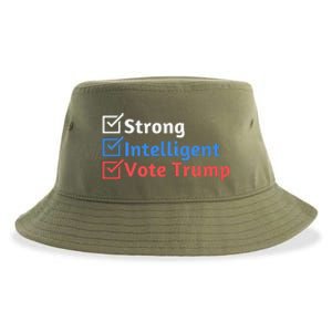 Strong Intelligent Women For Trump Girl Maga Checklist Sustainable Bucket Hat