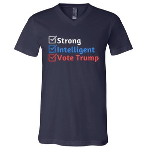 Strong Intelligent Women For Trump Girl Maga Checklist V-Neck T-Shirt