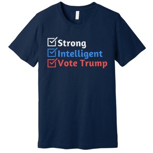 Strong Intelligent Women For Trump Girl Maga Checklist Premium T-Shirt