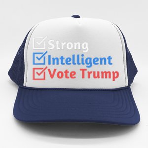 Strong Intelligent Women For Trump Girl Maga Checklist Trucker Hat