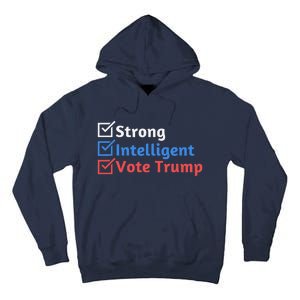 Strong Intelligent Women For Trump Girl Maga Checklist Tall Hoodie