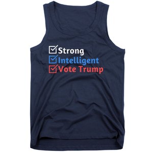 Strong Intelligent Women For Trump Girl Maga Checklist Tank Top