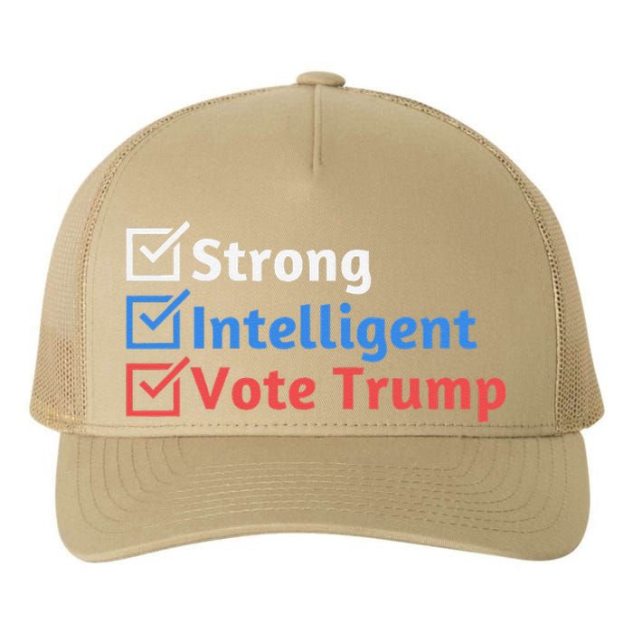 Strong Intelligent Women For Trump Girl Maga Checklist Yupoong Adult 5-Panel Trucker Hat