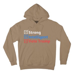 Strong Intelligent Women For Trump Girl Maga Checklist Hoodie