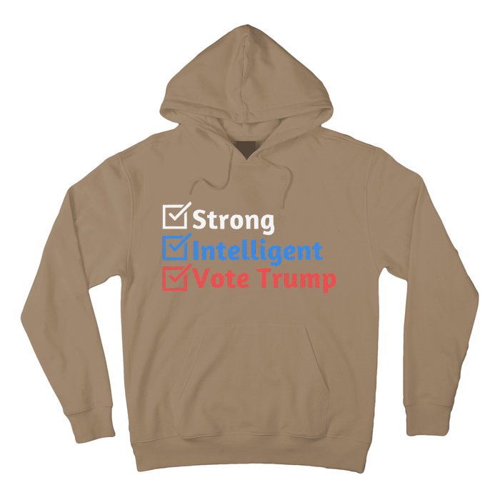 Strong Intelligent Women For Trump Girl Maga Checklist Hoodie