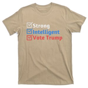 Strong Intelligent Women For Trump Girl Maga Checklist T-Shirt