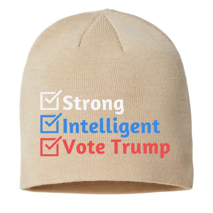 Strong Intelligent Women For Trump Girl Maga Checklist Sustainable Beanie