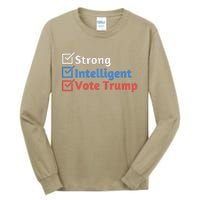 Strong Intelligent Women For Trump Girl Maga Checklist Tall Long Sleeve T-Shirt