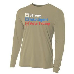 Strong Intelligent Women For Trump Girl Maga Checklist Cooling Performance Long Sleeve Crew