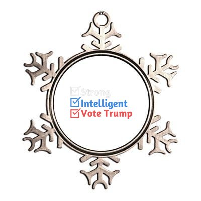 Strong Intelligent Women For Trump Girl Maga Checklist Metallic Star Ornament