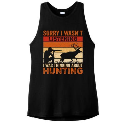 Sorry I Wasnt Listening I Was Thinking About Hunting Boar Gift Ladies PosiCharge Tri-Blend Wicking Tank