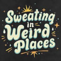 Sweating In Weird Place Funny Embarrassing Crop Fleece Hoodie