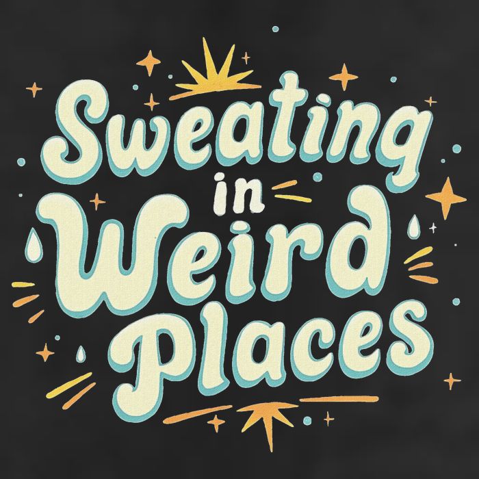 Sweating In Weird Place Funny Embarrassing Crop Fleece Hoodie