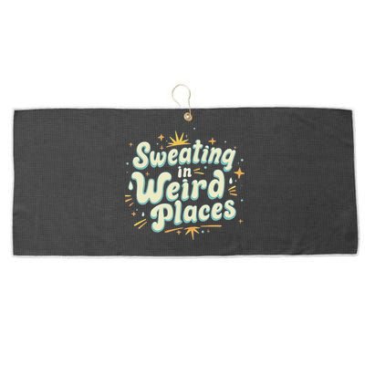 Sweating In Weird Place Funny Embarrassing Large Microfiber Waffle Golf Towel