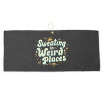 Sweating In Weird Place Funny Embarrassing Large Microfiber Waffle Golf Towel
