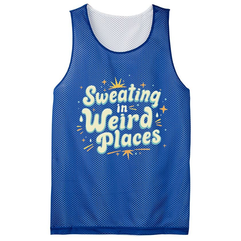 Sweating In Weird Place Funny Embarrassing Mesh Reversible Basketball Jersey Tank